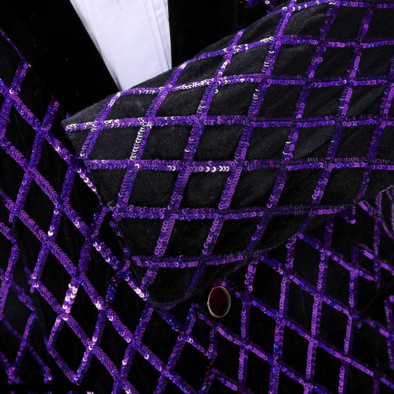 purple diamond black tuxedo details - 1