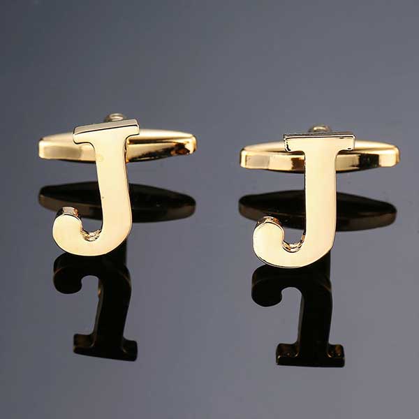 26 Dimensional Letter Style Cufflinks Gold