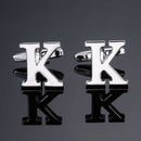 Gemelos de plata con diseño de letras dimensionales de 26 piezas