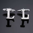 Gemelos de plata con diseño de letras dimensionales de 26 piezas