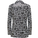 Men's Sequin Leopard Pattern Black and Silver Tuxedo