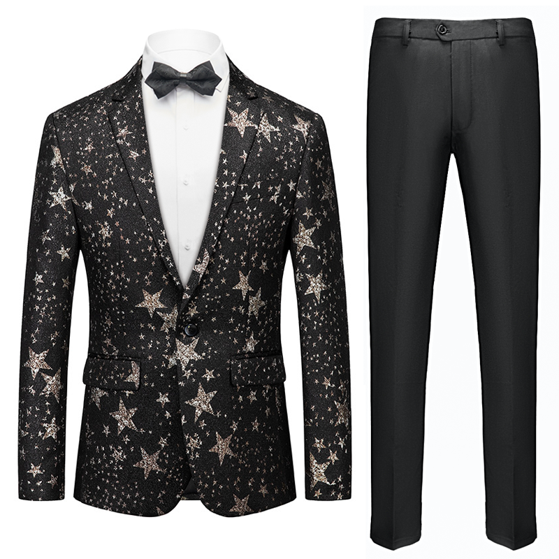 Starry Black Tuxedo Jacket Details