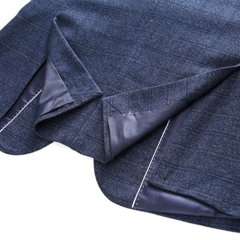 greyish blue suit details