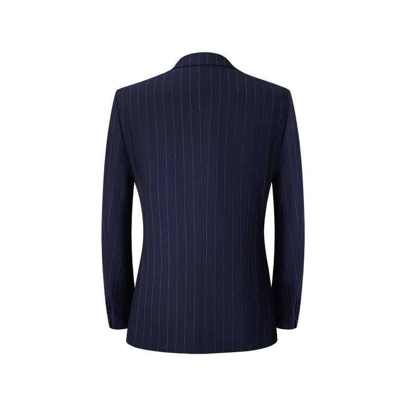 Pinstripe navy blue tuxedo Back