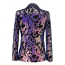 gradient full sequin purple tuxedo for prom back