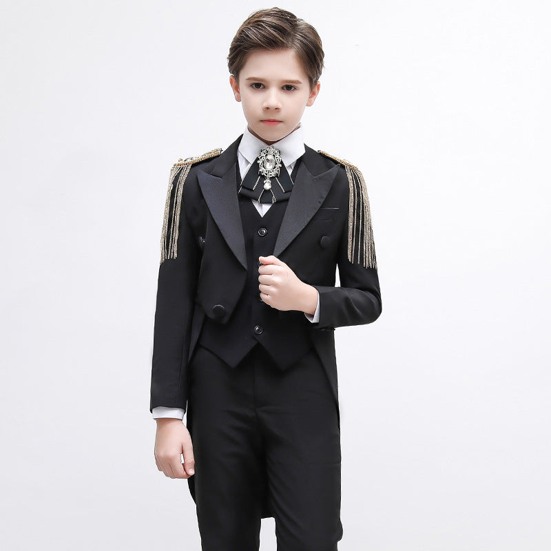 Boy's 3-Piece Suit Classic Swallow Black