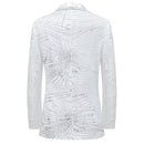 radial line pattern white suit jacket back