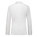 Traje de boda blanco liso de tres piezas con dos botones para hombre