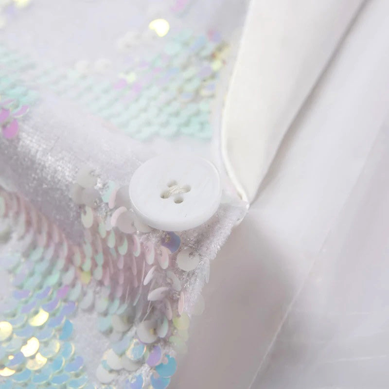 Embroidery Sequin Jacket White