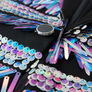 Men's 2-Piece Fashion Fringed Sequin Tassels Colorful Tuxedo