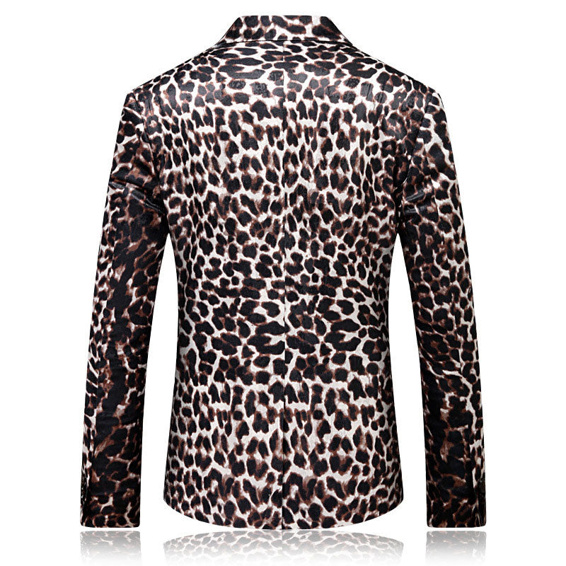 Leopard Print Black Blazer back