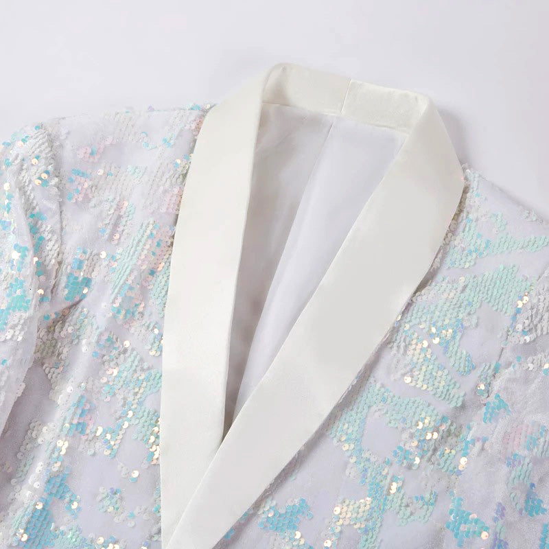 White Sequin Jacket details