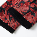 Pantalon brodé de luxe brillant pour homme, rouge