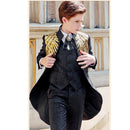 Boy's 3-Piece Suit Jacquard Tuxedo With Gold Wing