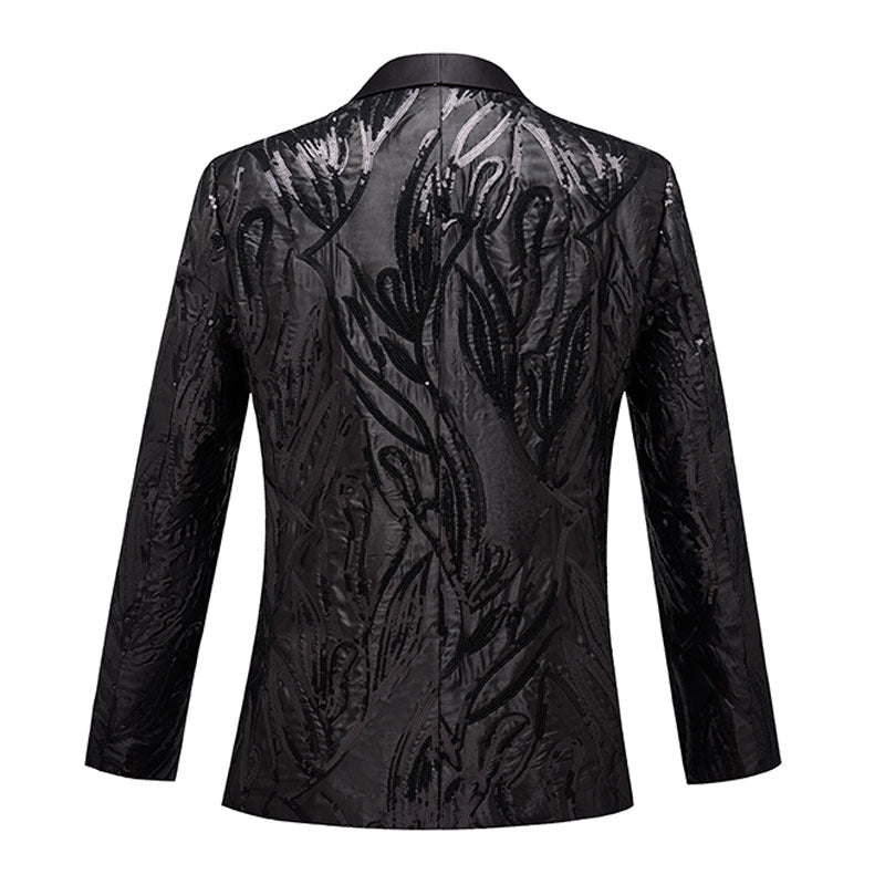  Sequin Embroidery Black Tuxedo back