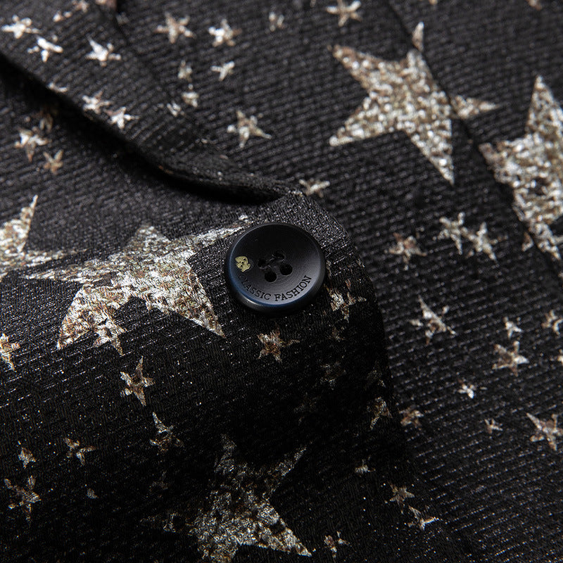 Starry Black Tuxedo Jacket details