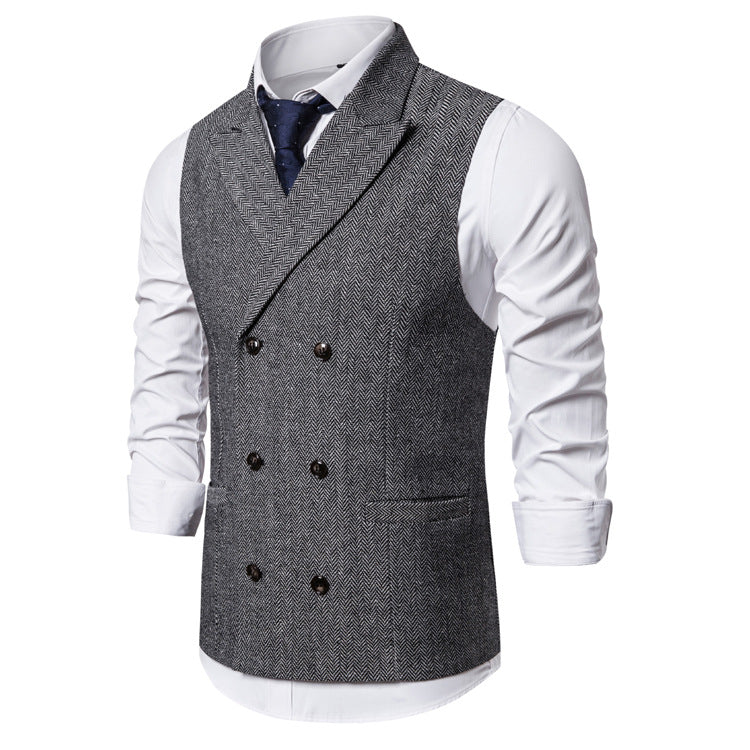 Men's Herringbone Two Breasted Vest
