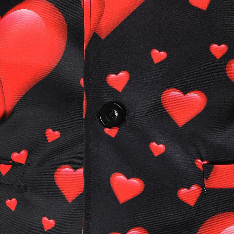 Men's Valentine's Day Theme Printed Suit 3-Piece 4 Color