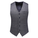 Square Grid grey tuxedo vest