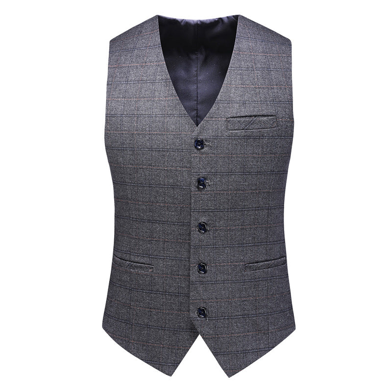 Square Grid grey tuxedo vest