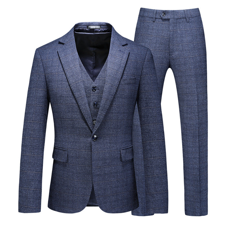 greyish blue suit