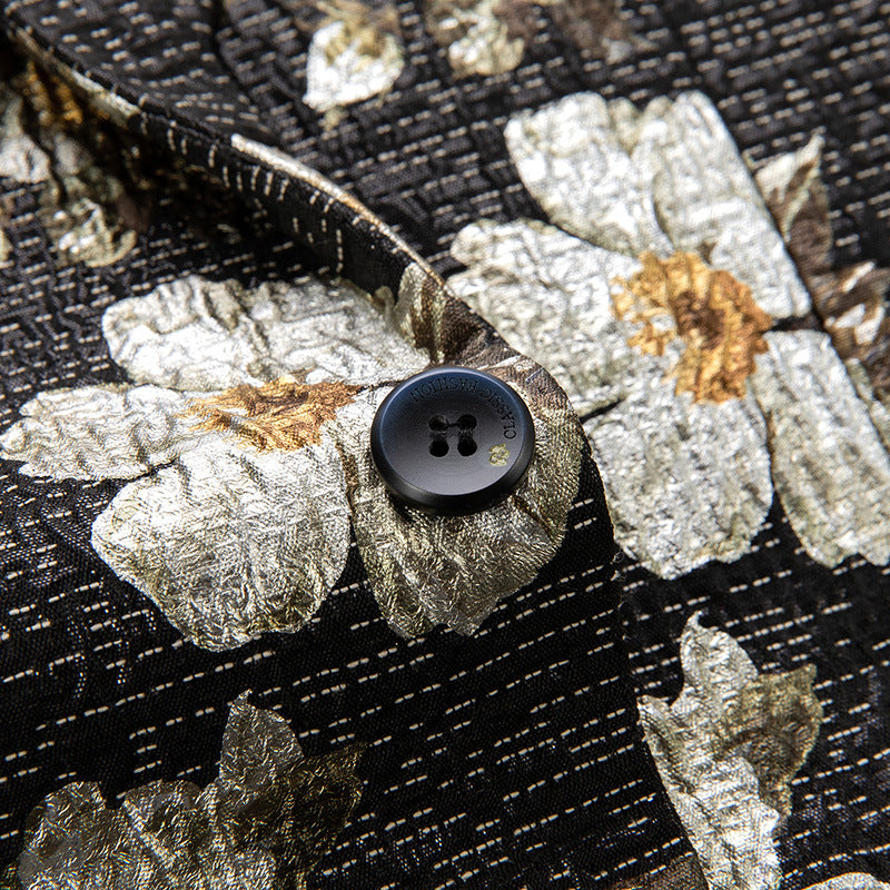 Floral Black Blazer details