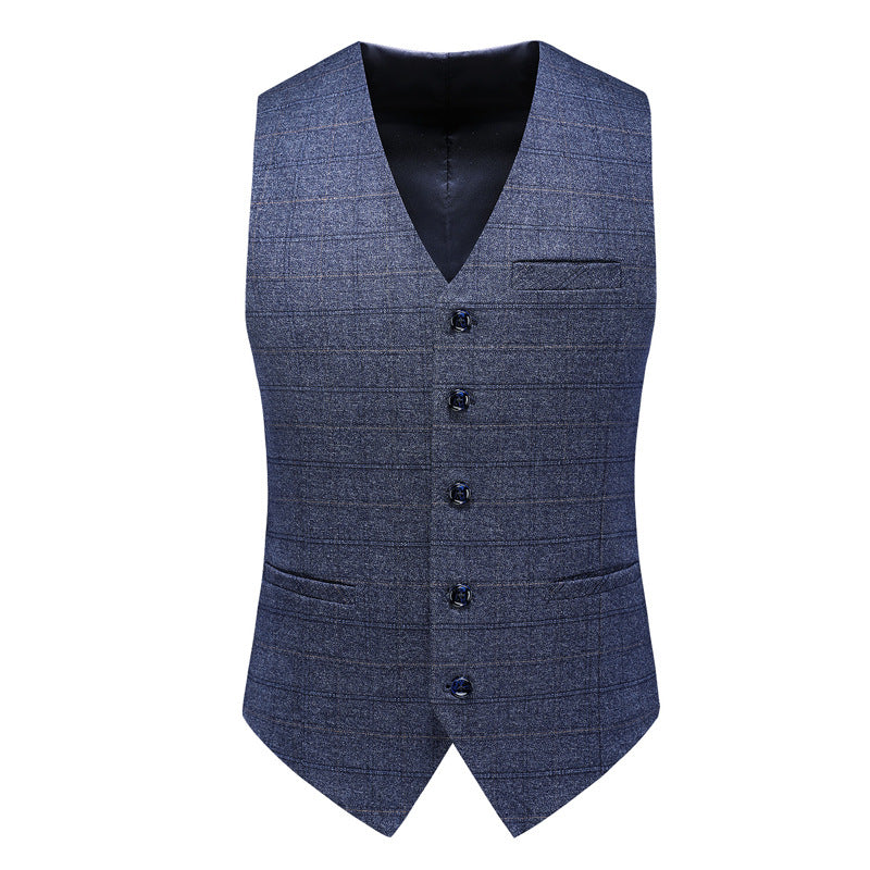 greyish blue suit vest