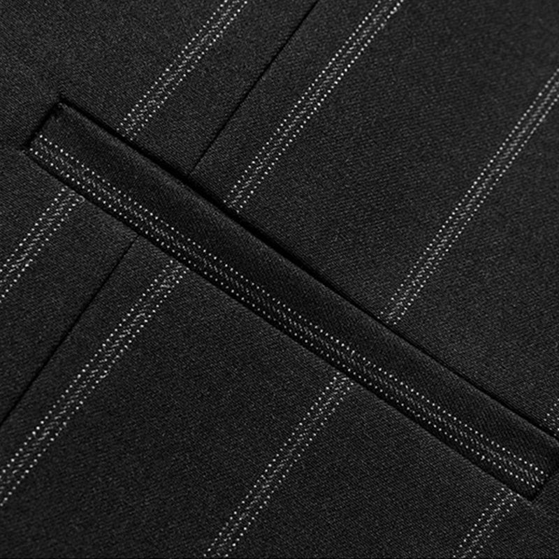 stripe black suit details