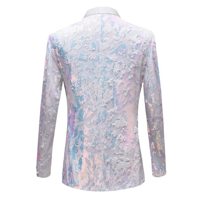 Embroidery Sequin Jacket White back