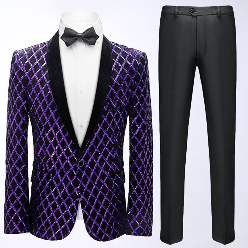 purple diamond black tuxedo
