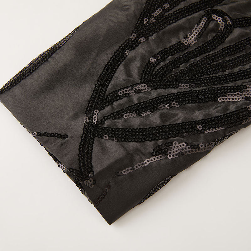  Sequin Embroidery Black Tuxedo details - 3
