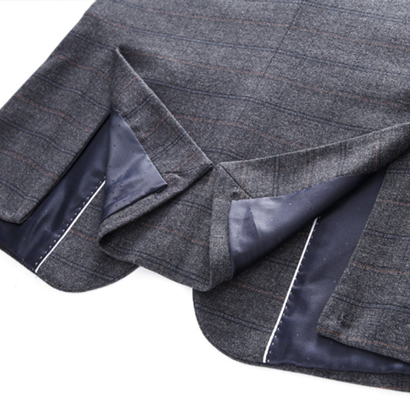 Square Grid grey tuxedo details
