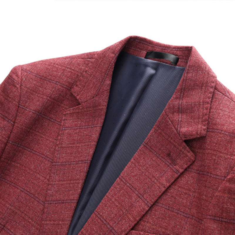 burgundy suit details