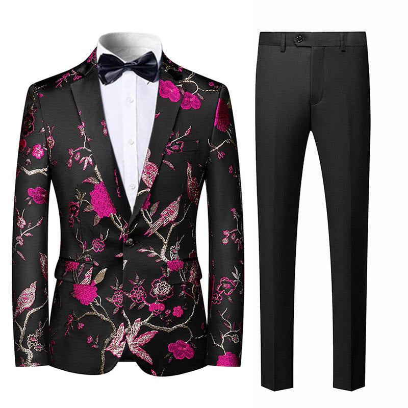 Magenta Embroidery Suit