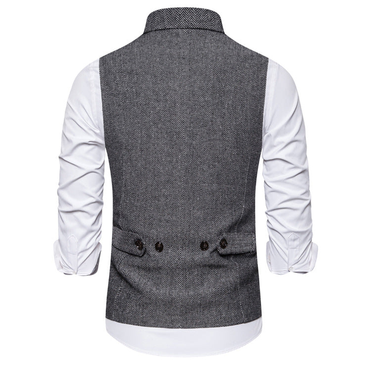 Men's Herringbone Two Breasted Vest