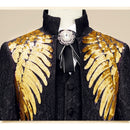 Boy's 3-Piece Suit Jacquard Tuxedo With Gold Wing