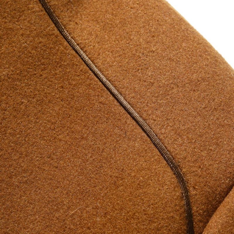 Men's Slim Fit Woolen Coat with Free Detachable Wool Scarf Yellow