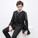 Boy's 3-Piece Suit Classic Swallow Black
