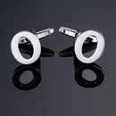 Gemelos de plata con diseño de letras dimensionales de 26 piezas