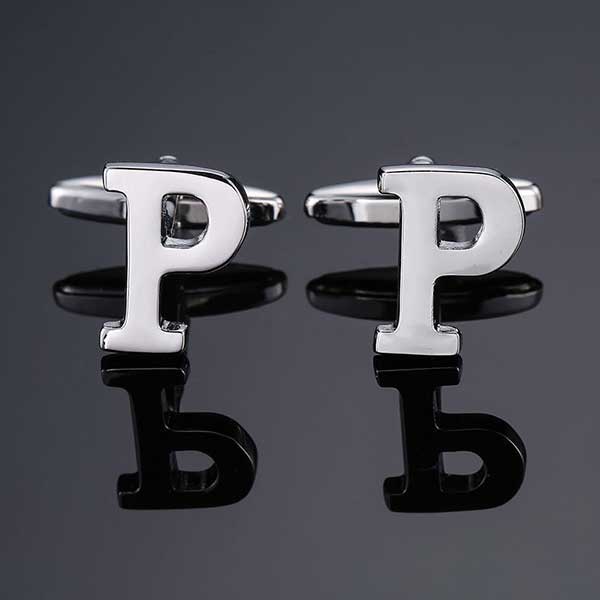 26 Dimensional Letter Style Cufflinks Silver