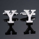 Gemelos de plata con diseño de letras dimensionales de 26 piezas