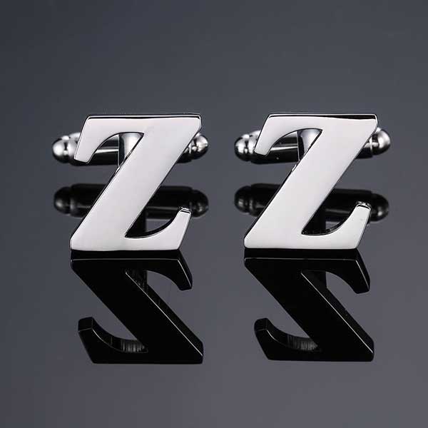 26 Dimensional Letter Style Cufflinks Silver