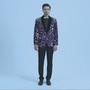 Men's Reversible Gradient Full Sequin Velvet Purple Tuxedo for Prom