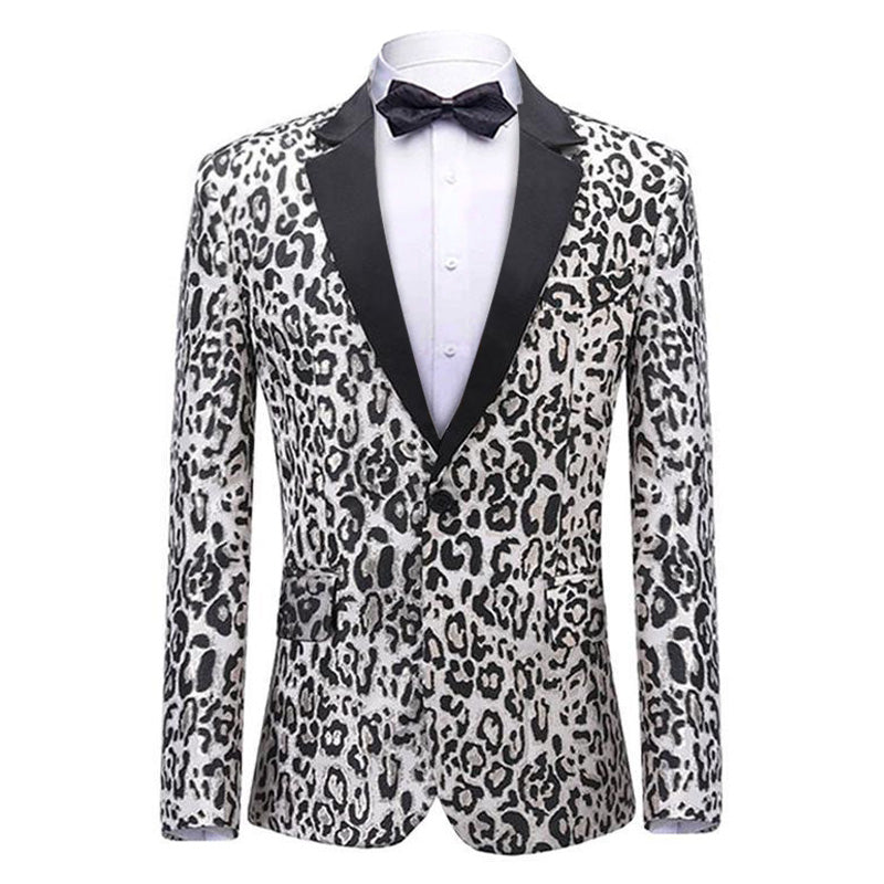 Leopard White Dinner Jacket details