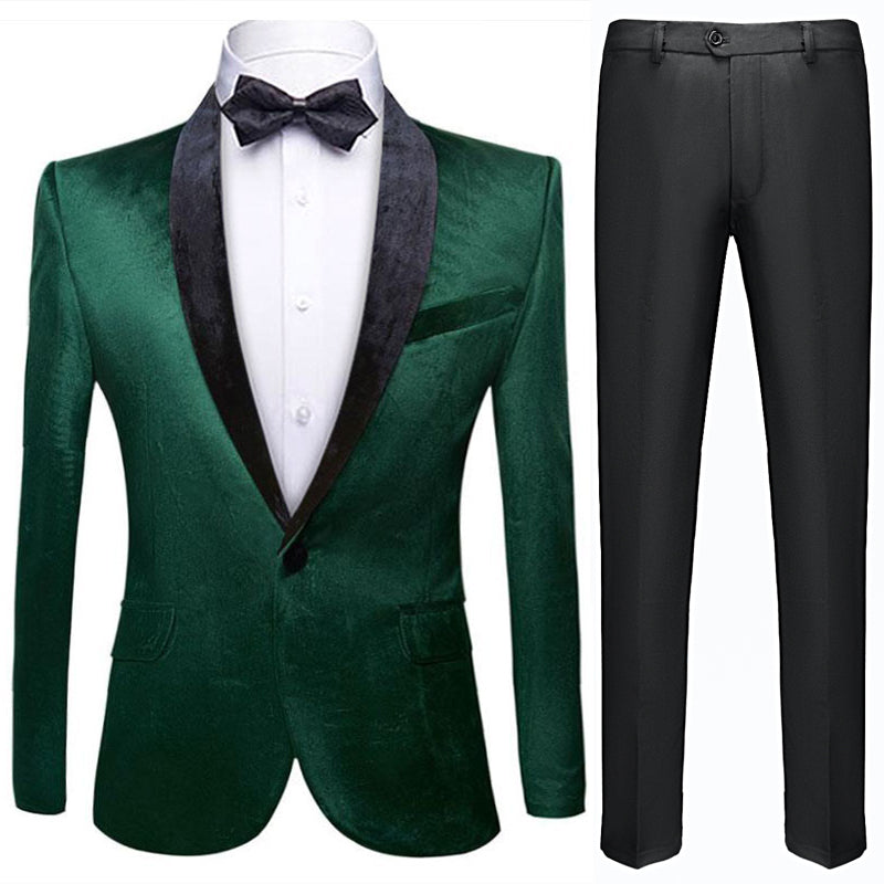 emerald green suit mens details - 4