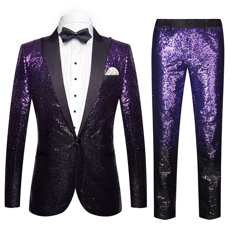 Gradient Purple and Black Suit