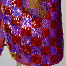 purple and red sequin tuxedo details - 2